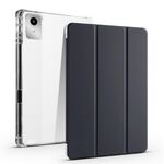 Per Lenovo Tab M11 / Xiaoxin Pad 11 2024 Custodia tablet in pelle TPU trasparente a 3 pieghe con slot per penna (nero)