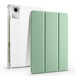 Per Lenovo Tab M11 / Xiaoxin Pad 11 2024 Custodia tablet in pelle TPU trasparente a 3 pieghe con slot per penna (verde)