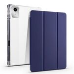Per Lenovo Tab M11 / Xiaoxin Pad 11 2024 Custodia tablet in pelle TPU trasparente a 3 pieghe con slot per penna (blu scuro)
