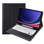 Per Samsung Galaxy Tab S9 FE+ A810B Custodia per tablet in pelle con tastiera Bluetooth staccabile con slot per penna (nero + bianco)