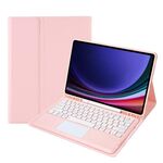 Per Samsung Galaxy Tab S9 FE+ A810B-A Custodia tablet in pelle con touch pad staccabile e tastiera Bluetooth (rosa)