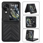 Per OPPO Find N3 Custodia pieghevole per telefono a forma di V Flip (nera)
