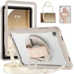 Custodia per tablet ibrida resistente per Samsung Galaxy Tab A9+ X210/X215 con maniglia e cinturino (cachi)