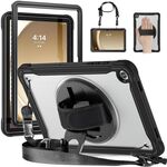 Per Samsung Galaxy Tab A9+ X210/X215 Custodia per tablet ibrida resistente con maniglia e cinturino (trasparente)