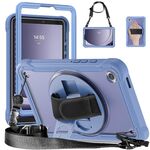 Custodia per tablet ibrida resistente per Samsung Galaxy Tab A9 X110/X115 con manico e cinturino (grigio lavanda)