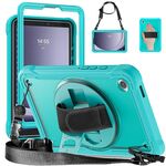 Custodia per tablet ibrida resistente per Samsung Galaxy Tab A9 X110/X115 con manico e cinturino (azzurro)