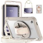 Custodia per tablet ibrida resistente per Samsung Galaxy Tab A9 X110/X115 con manico e cinturino (cachi)
