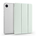 Per Samsung Galaxy Tab A9+ X210 Custodia per tablet in pelle TPU trasparente a nido d'ape 3 volte con slot per penna (verde chiaro)