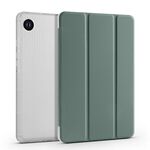 Per Samsung Galaxy Tab A9 X110 Custodia tablet in pelle TPU trasparente a nido d'ape 3 volte con slot per penna (verde scuro)