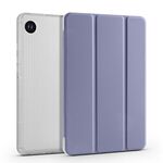 Per Samsung Galaxy Tab A9 X110 Custodia tablet in pelle TPU trasparente a nido d'ape 3 volte con slot per penna (viola lavanda)
