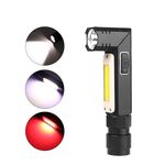XPG+COB Torcia elettrica pieghevole ricaricabile a luce bianca rossa, stile: 3189A grande