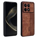 Per Xiaomi Redmi K70 AZNS Custodia per telefono con sensazione di pelle in rilievo 3D (marrone)