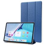 Custodia tablet in pelle tripla per Huawei MatePad Pro 11 2024 con texture seta (blu scuro)
