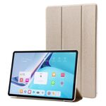 Custodia per tablet in pelle tripla con texture seta per Huawei MatePad Pro 11 2024 (oro)