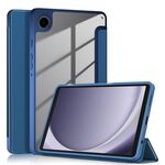 Per Samsung Galaxy Tab A9 Custodia per tablet in pelle astuta in tinta unita in acrilico 3 pieghevoli (blu)
