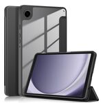 Per Samsung Galaxy Tab A9 Custodia per tablet in pelle astuta in tinta unita in acrilico 3 pieghevoli (nera)