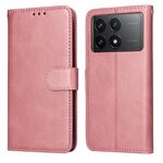 Custodia per telefono in pelle flip classica con texture di vitello per Xiaomi Redmi K70 / K70 Pro (oro rosa)