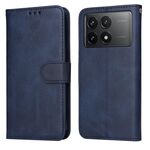 Custodia per telefono in pelle flip classica con texture di vitello per Xiaomi Redmi K70 / K70 Pro (blu)