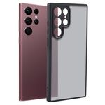 Per Samsung Galaxy S22 Ultra 5G Custodia in TPU nero opaco a pori fini + custodia per PC