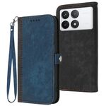 Per Xiaomi Redmi K70 Custodia per cellulare in pelle con fibbia laterale doppia piega (blu reale)