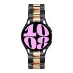 Cinturino per orologio universale in acciaio inossidabile a tre sfere da 22 mm (nero oro rosa)