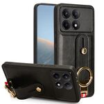 Custodia per telefono posteriore in pelle con cinturino per Xiaomi Redmi K70/K70 Pro (nera)