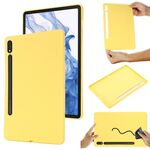 Custodia per tablet antiurto in silicone liquido di colore puro per Samsung Galaxy Tab S9 (giallo)