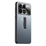 Per Xiaomi Redmi K70 Custodia per telefono con supporto in TPU ibrido in metallo satinato (blu)