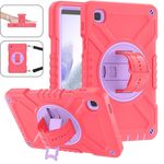Per Samsung Galaxy Tab A7 Lite X Custodia per tablet in silicone ibrido per PC con rotazione e cinturino (rosso viola)