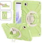 Per Samsung Galaxy Tab A7 Lite X Custodia per tablet in silicone ibrido per PC con rotazione e cinturino (giallo verde bianco)