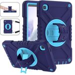 Per Samsung Galaxy Tab A7 Lite X Custodia per tablet ibrida in silicone con rotazione per PC con cinturino (blu navy)