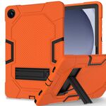Per Samsung Galaxy Tab A9+ X216 Custodia per tablet PC ibrida in silicone robot con colore a contrasto con supporto (arancione nero)