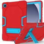 Per Samsung Galaxy Tab A9+ X216 Custodia per tablet PC ibrida in silicone robot a colori a contrasto con supporto (rosso blu)