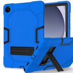Per Samsung Galaxy Tab A9+ X216 Custodia per tablet PC ibrida in silicone robot a colori a contrasto con supporto (blu nero)