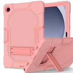 Custodia per tablet PC ibrida in silicone robot con colore a contrasto per Samsung Galaxy Tab A9+ X216 con supporto (oro rosa)