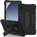 Per Samsung Galaxy Tab A9 X115 Custodia per tablet PC ibrida in silicone robot con colore a contrasto con supporto (nero)