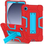 Per Samsung Galaxy Tab A9 X115 Custodia per tablet PC ibrida in silicone robot con colore a contrasto con supporto (rosso blu)