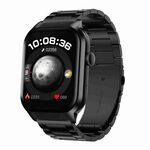 Cinturino in acciaio a tre sfere da 2,01 pollici Chiamata Bluetooth Smart Watch Supporto Monitoraggio della frequenza cardiaca / Zucchero nel sangue non invasivo (Nero)