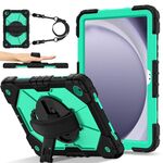Custodia per tablet PC ibrida in silicone Robot C2 per Samsung Galaxy Tab A9+ X216 (nero verde menta)