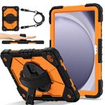 Custodia per tablet PC ibrida in silicone Robot C2 per Samsung Galaxy Tab A9+ X216 (nero arancione)
