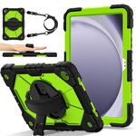 Custodia per tablet PC ibrida in silicone Robot C2 per Samsung Galaxy Tab A9+ X216 (nero giallo verde)
