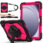 Custodia per tablet PC ibrida in silicone Robot C2 per Samsung Galaxy Tab A9+ X216 (nero rosa rosso)