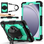 Custodia per tablet PC ibrida in silicone Robot C2 per Samsung Galaxy Tab A9 X115 (nero verde menta)