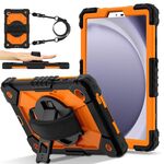 Custodia per tablet PC ibrida in silicone Robot C2 per Samsung Galaxy Tab A9 X115 (nero arancione)