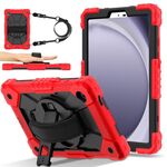Custodia per tablet PC ibrida in silicone Robot C2 per Samsung Galaxy Tab A9 X115 (rosso nero)