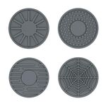 4 pezzi/set 6,8x0,3 cm per auto, sottobicchiere in silicone antiscivolo per interni, colore: grigio