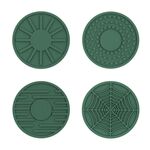 4 pezzi/set 6,8x0,3 cm per auto, sottobicchiere in silicone antiscivolo per interni, colore: verde