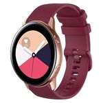 Per Samsung Galaxy Watch Active 2 Cinturino in silicone a tinta unita da 20 mm (bordeaux)