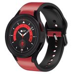 Per Samsung Galaxy Watch 5 44mm cinturino in pelle adesivo in silicone (rosso)