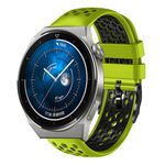 Per Huawei Watch GT3 Pro 46mm 22mm Cinturino in silicone traspirante bicolore (lime + nero)